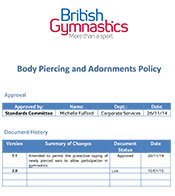 Body Piercing Adornments Policy June 2016
